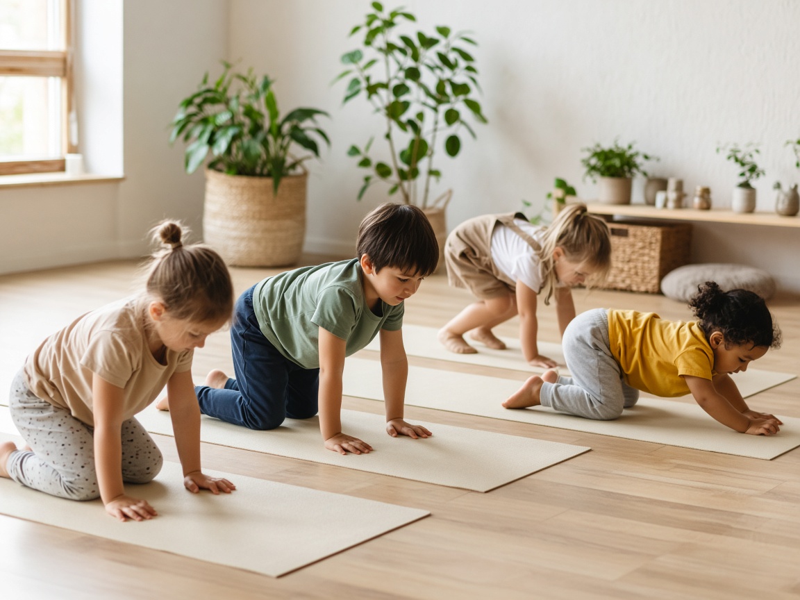 Kinderyoga auf Matten
